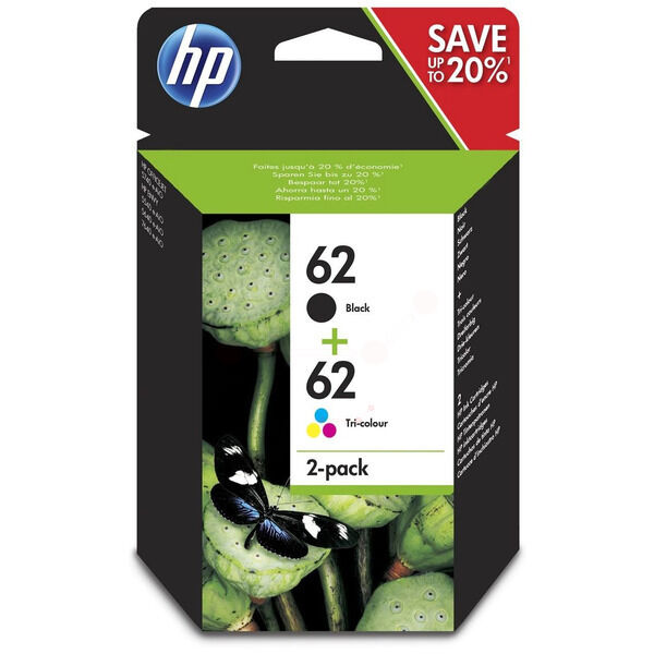 Original Druckerpatronen HP 62 (N9J71AE) Doppelpack schwarz und farbig