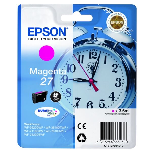 Original Tintenpatrone Epson 27 (C13T27034012) magenta