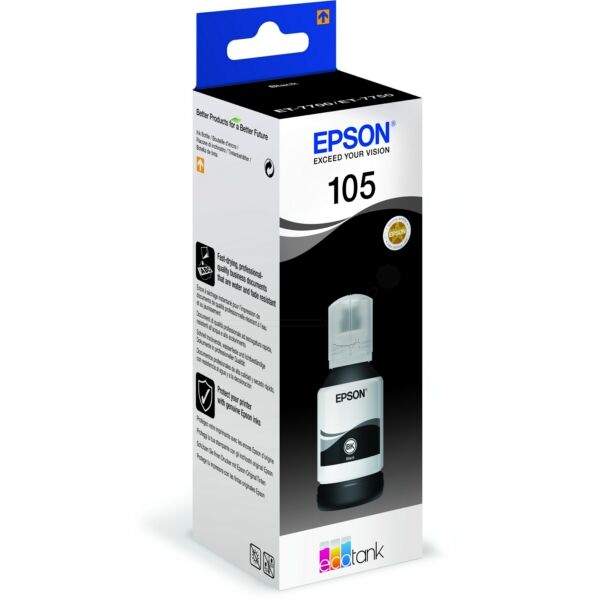 Original Tintenflasche Epson 105 (C13T00Q140) schwarz