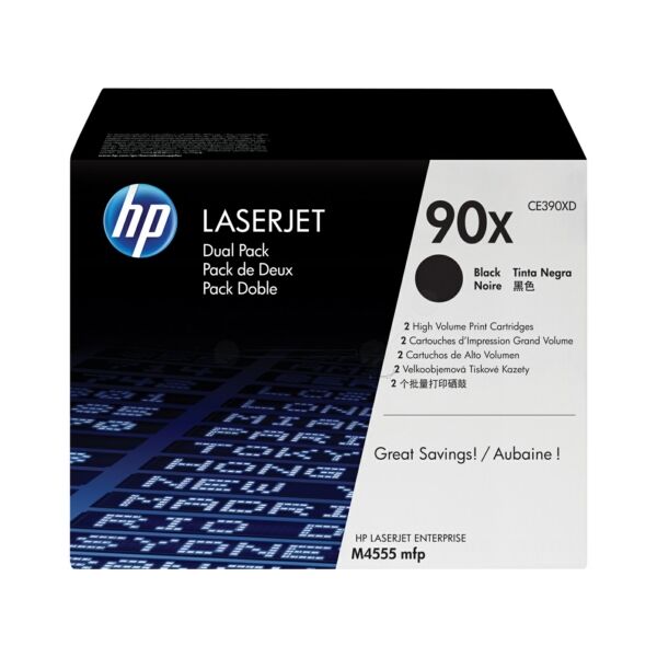 Original Toner HP CE390XD (90X) Doppelpack schwarz Original Toner HP CE390XD (90X) Doppelpack schwarz