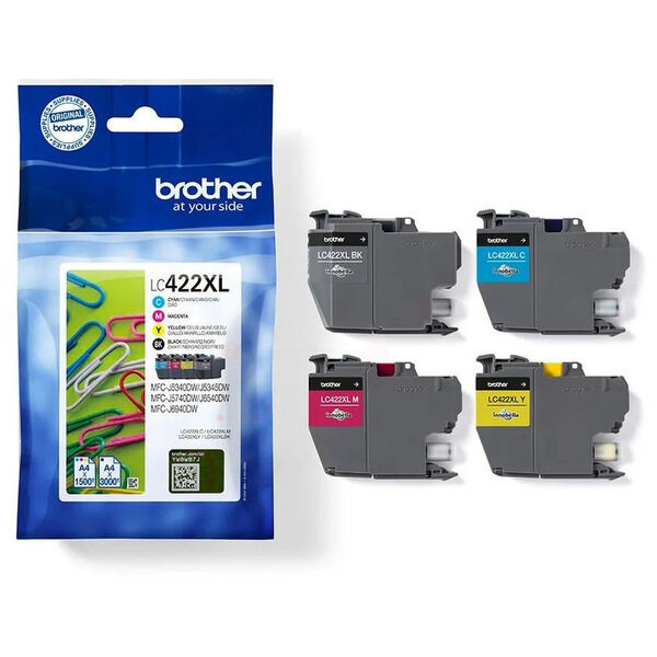 LC422XLVAL Original Tintenpatronen Brother LC-422XLVAL (LC422XLVAL) Viererpack CMYK