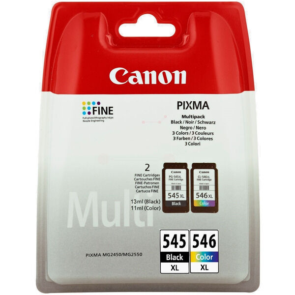 Original Druckerpatronen Canon PG-545XL + CL-546XL Multipack schwarz und color (8286B007)