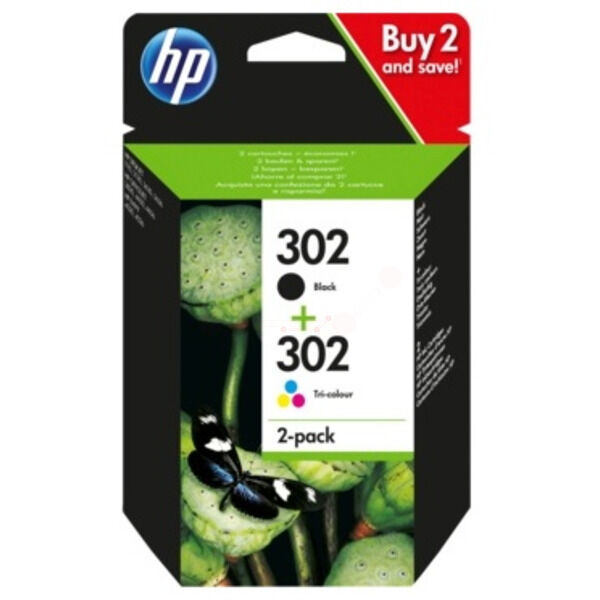 X4D37AE Original Druckerpatronen HP 302 (X4D37AE) Doppelpack schwarz und farbig