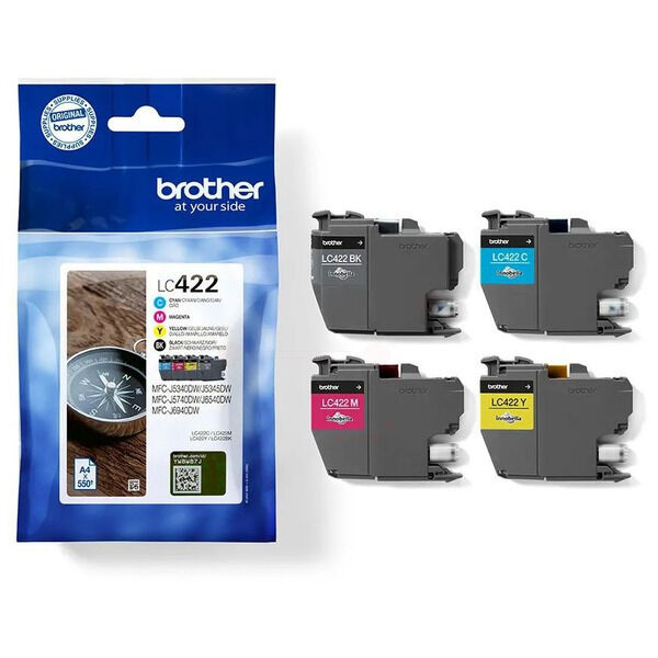LC422VAL Original Tintenpatronen Brother LC-422VAL (LC422VAL) Viererpack CMYK