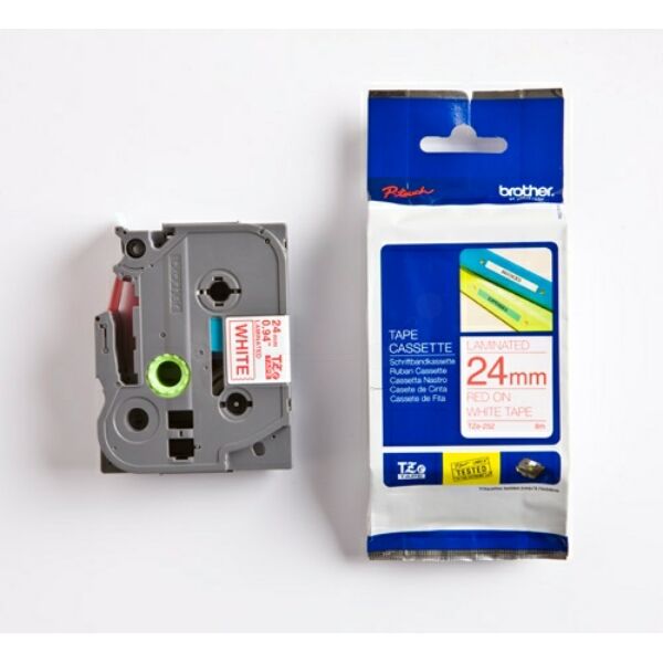 TZE252 Original Schriftbandkassette Brother TZE-252 rot auf weiß