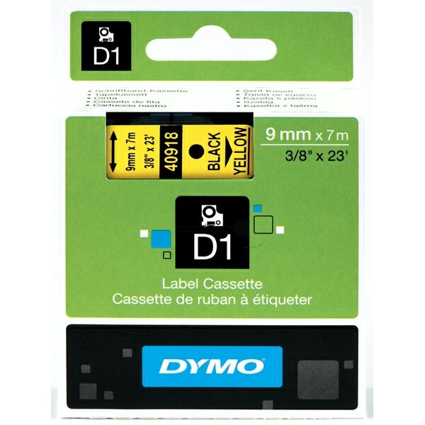 Original Etikettenrolle Dymo S0720730 schwarz auf gelb