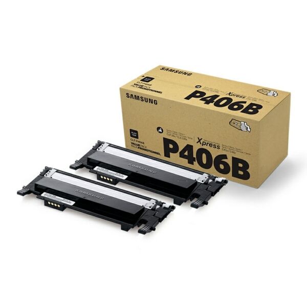 Original Toner Samsung CLT-P406B (SU374A) Doppelpack schwarz