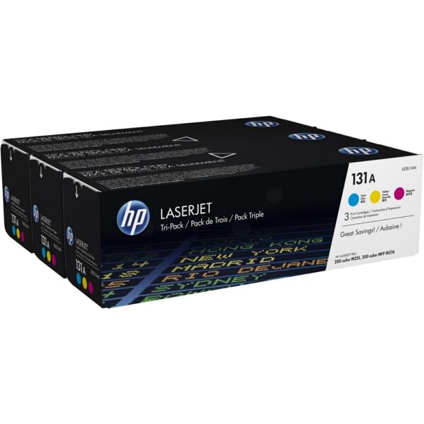 U0SL1AM Original Toner HP U0SL1AM (131A) Dreierpack CMY