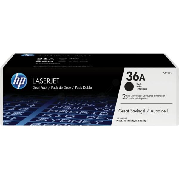 CB436AD Original Toner HP CB436AD (36A) Doppelpack schwarz