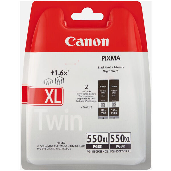 6431B005 Original Tintenpatrone Canon PGI-550XL Doppelpack schwarz (6431B005)