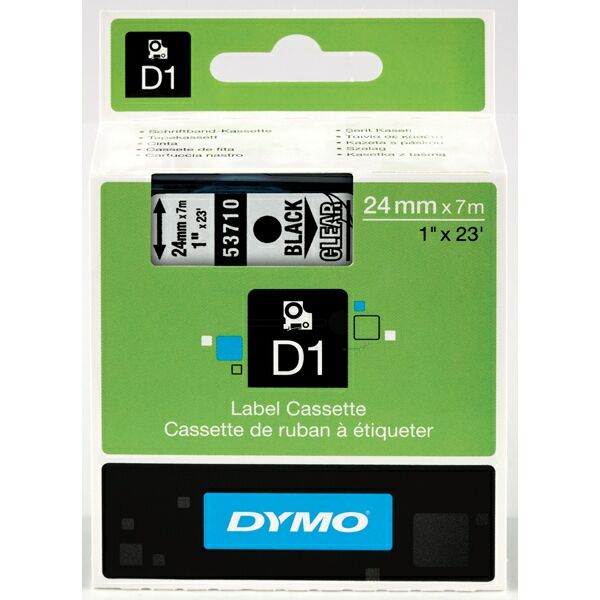 Original Etikettenrolle Dymo S0720920 schwarz auf transparent