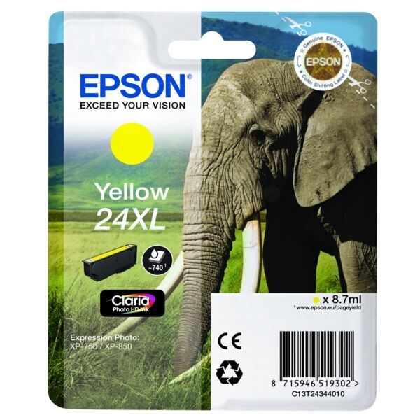 Original Tintenpatrone Epson 24XL (C13T24344012) gelb