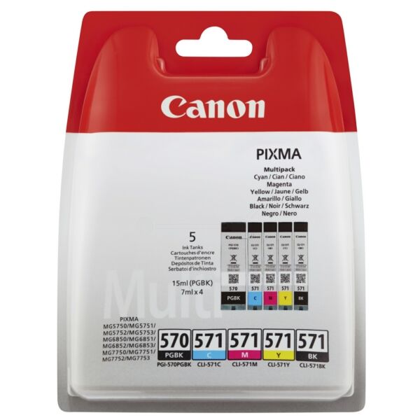 0372C004 Original Tintenpatronen Canon PGI-570/CLI-571 Multipack C/M/Y/PGBK/BK (0372C004)