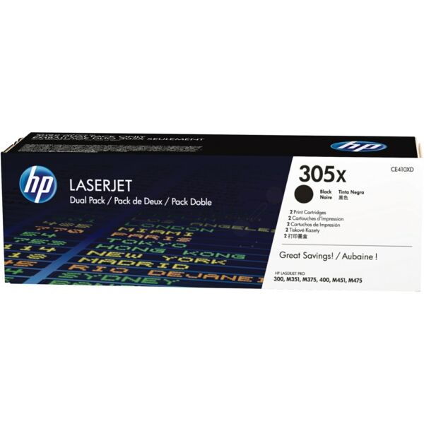 Original Toner HP CE410XD (305X) Doppelpack schwarz