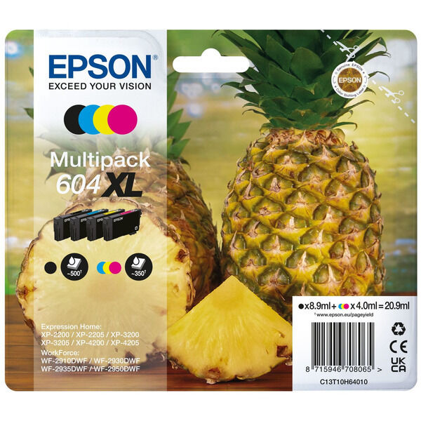 Original Tintenpatronen Epson 604XL (C13T10H64010) Viererpack CMYK