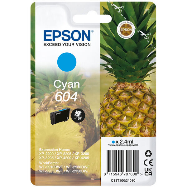 Original Tintenpatrone Epson 604 (C13T10G24010) cyan