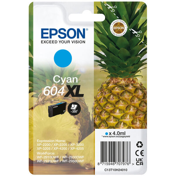 Original Tintenpatrone Epson 604XL (C13T10H24010) cyan