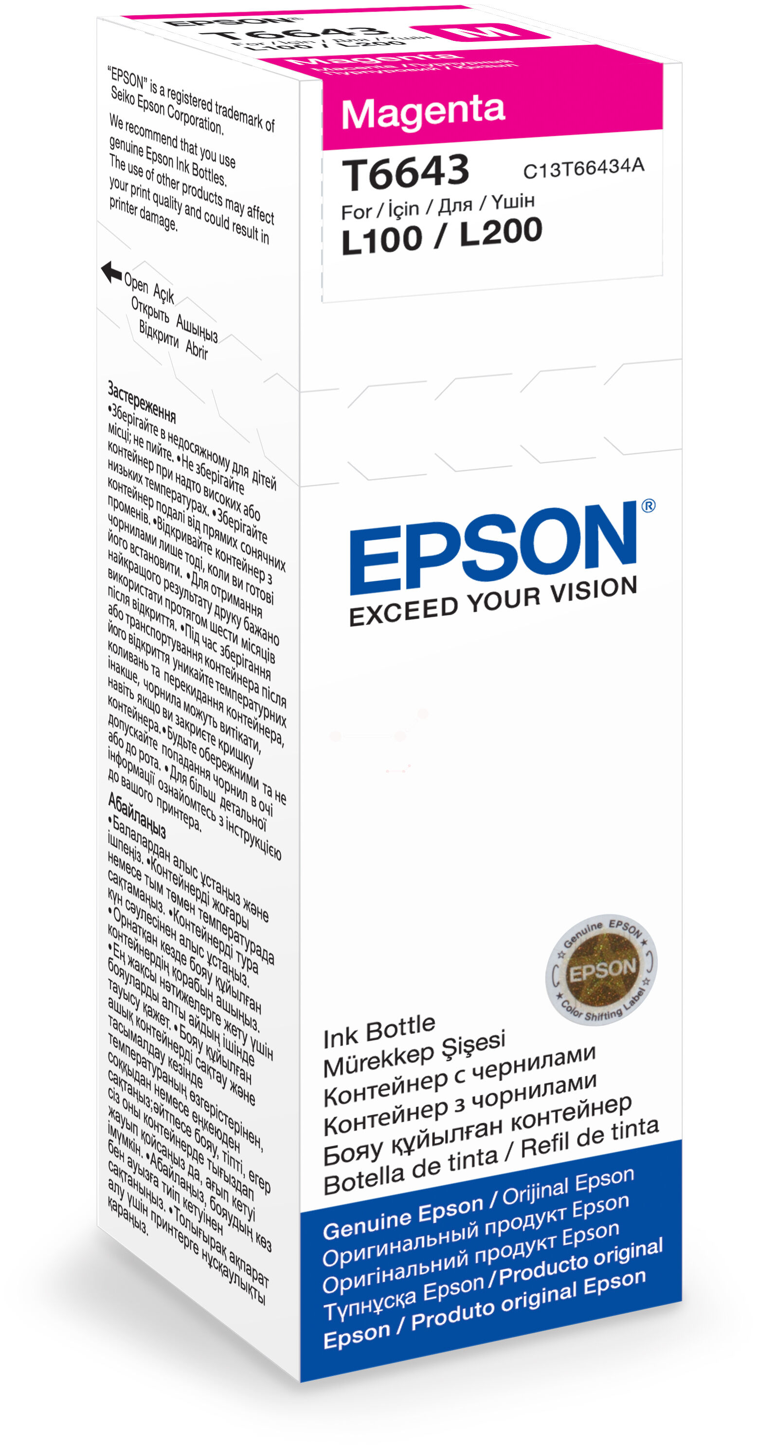 Original Tintenflasche Epson 6643 (C13T664340) magenta