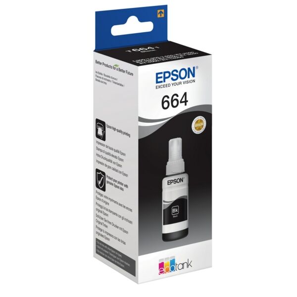 Original Tintenflasche Epson 6641 (C13T664140) schwarz