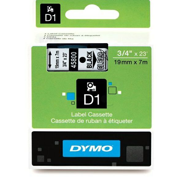 Original Etikettenrolle Dymo S0720820 schwarz auf transparent