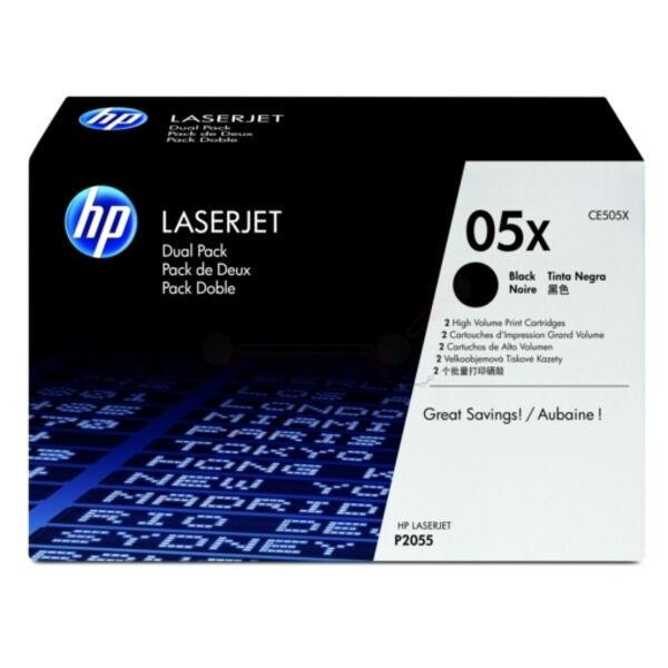 Original Toner HP CE505XD (05XD) Doppelpack schwarz