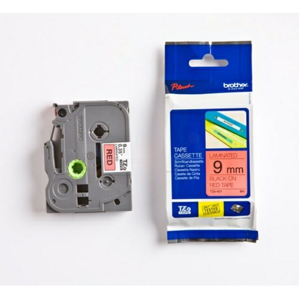 TZE421 Original Schriftbandkassette Brother TZE-421 schwarz auf rot
