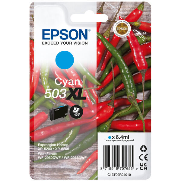 Original Tintenpatrone Epson 503XL (C13T09R24010) cyan