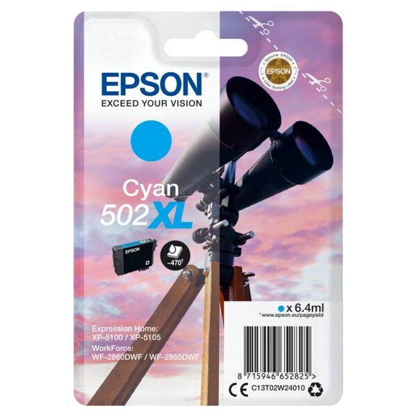 Original Tintenpatrone Epson 502XL (C13T02W24010) cyan