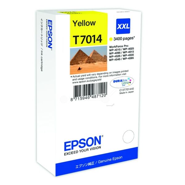 Original Tintenpatrone Epson T7014XXL (C13T70144010) gelb