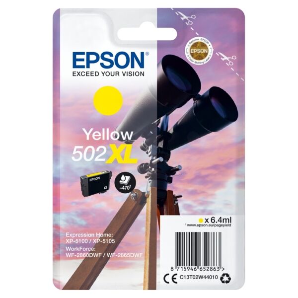 Original Tintenpatrone Epson 502XL (C13T02W44010) gelb