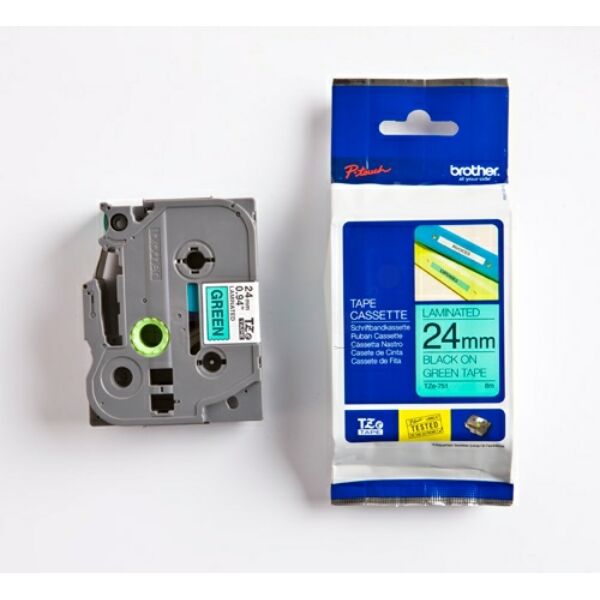 TZE751 Original Schriftbandkassette Brother TZE-751 schwarz auf grün