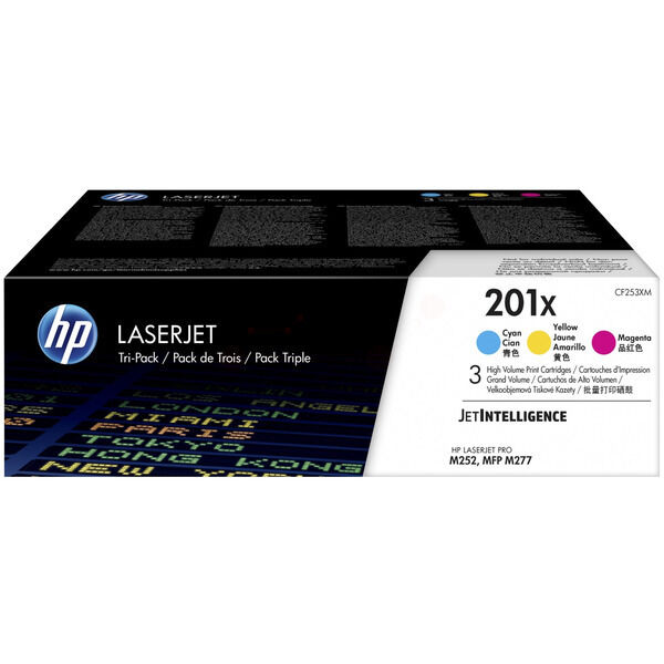 Original Toner HP CF253XM (201X) Dreierpack CMY