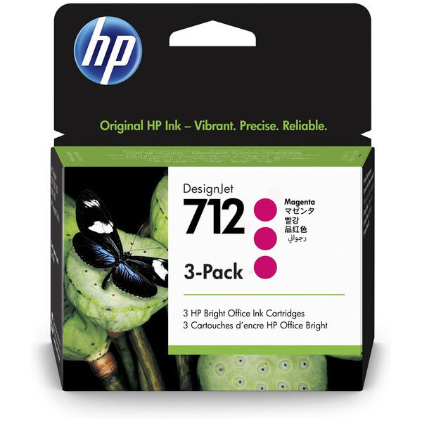 Original Tintenpatronen HP 712 (3ED78A) Dreierpack magenta