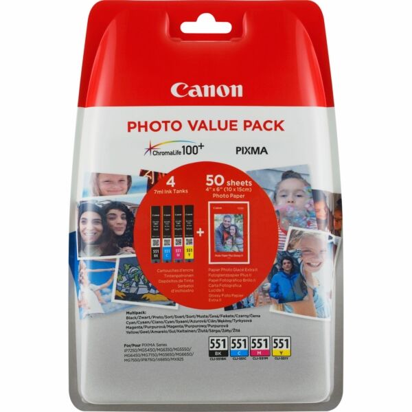 6508B005 Original Tintenpatronen Canon CLI-551 multipack (6508B005)