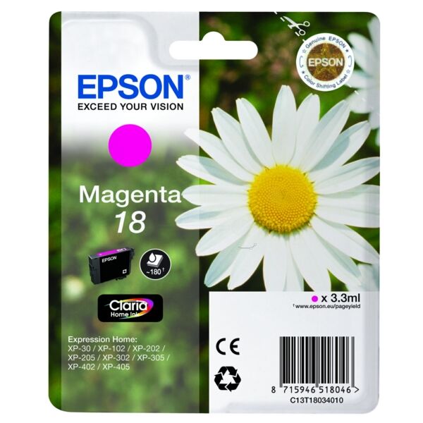 Original Tintenpatrone Epson 18 (C13T18034012) magenta