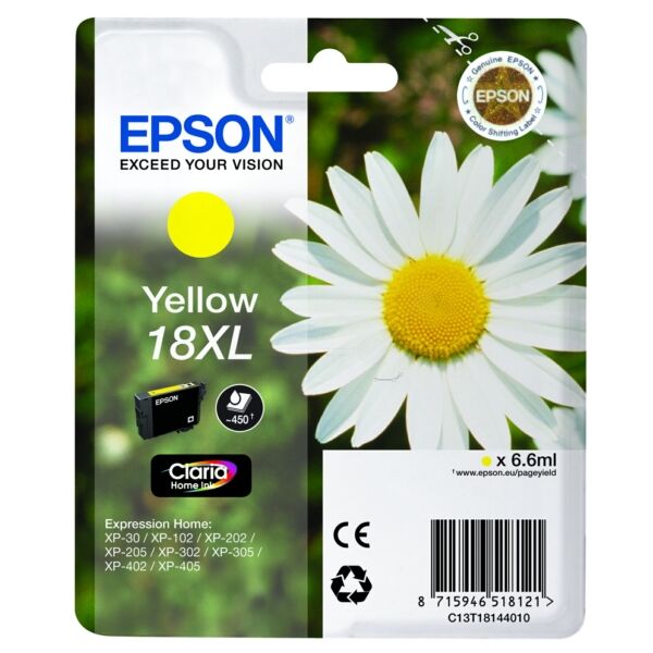 Original Tintenpatrone Epson 18XL (C13T18144012) gelb