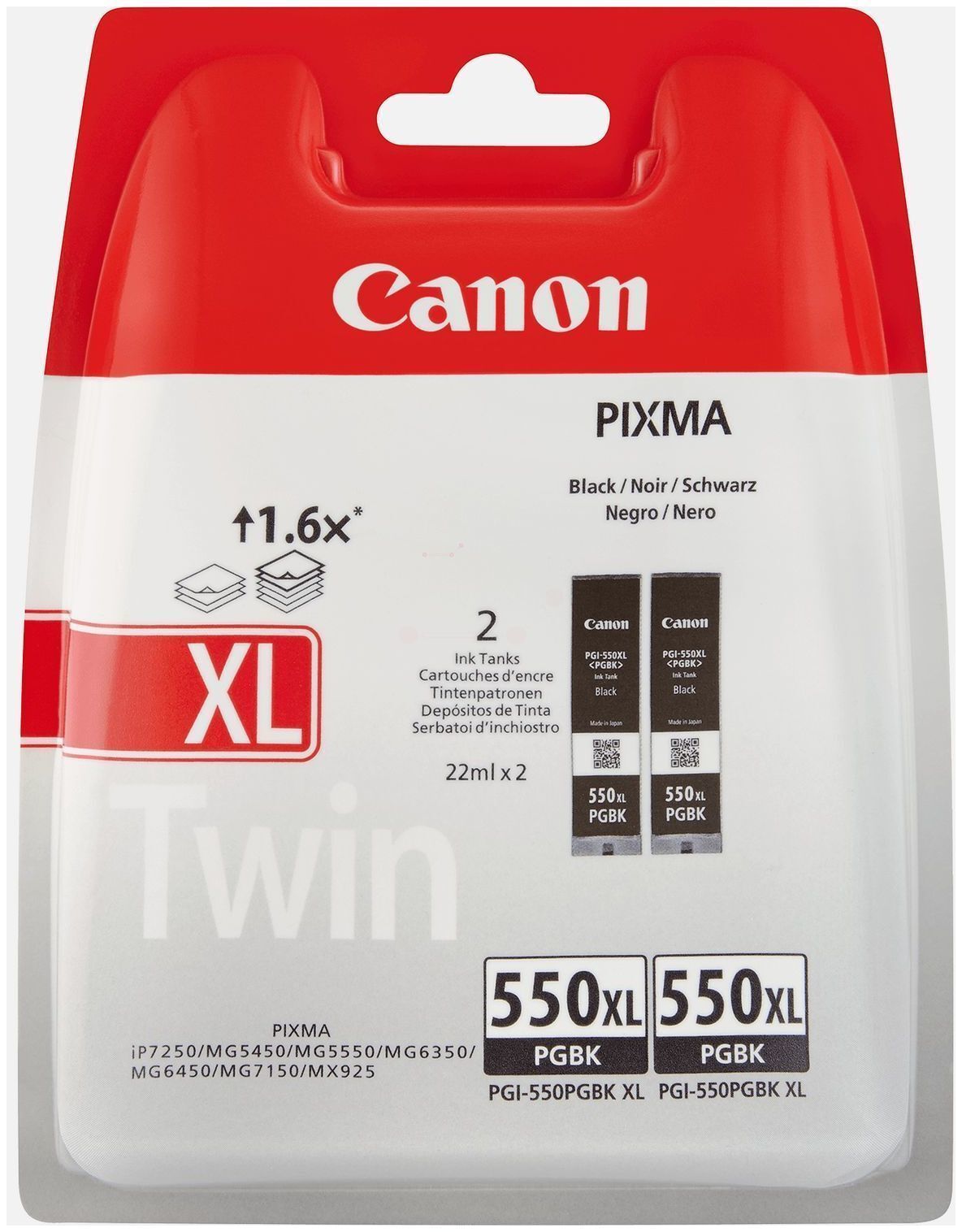Tinte / Canon - 6431B005 / PGI-550PGBKXL - Doppelpack