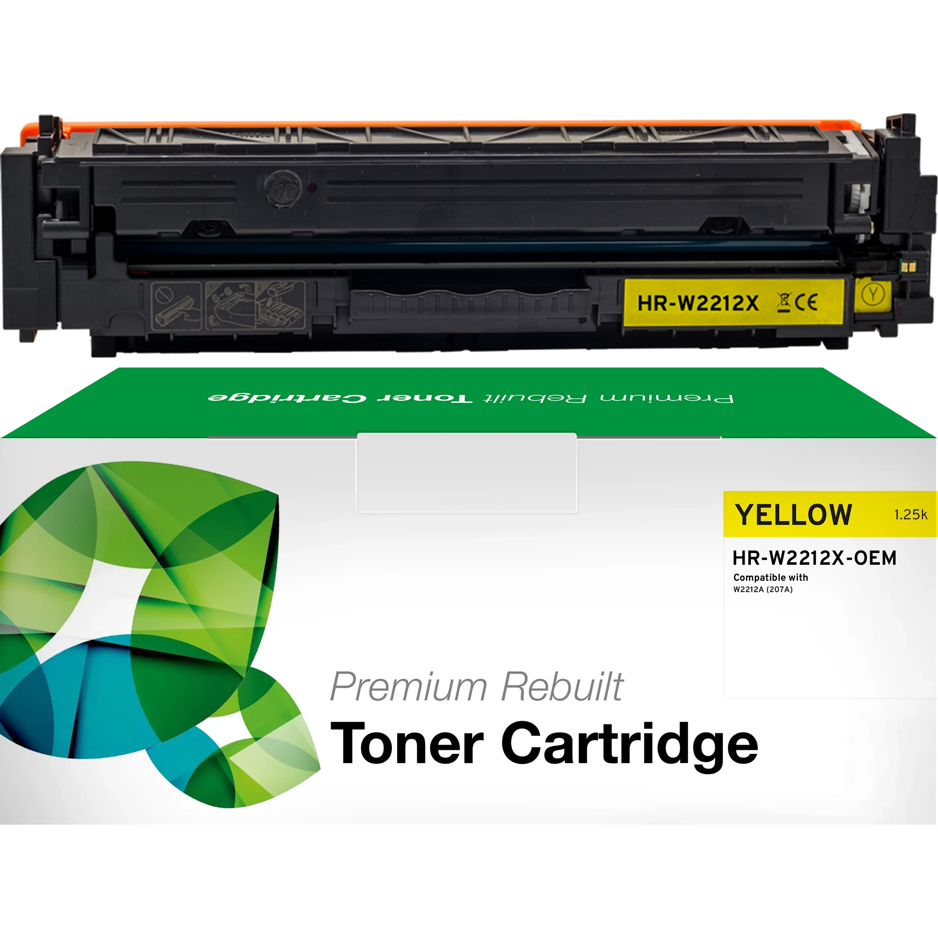 Rem. Toner HP W2212X (207X) OEM Chip gelb