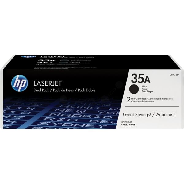 Original Toner HP CB435AD (35A) Doppelpack schwarz