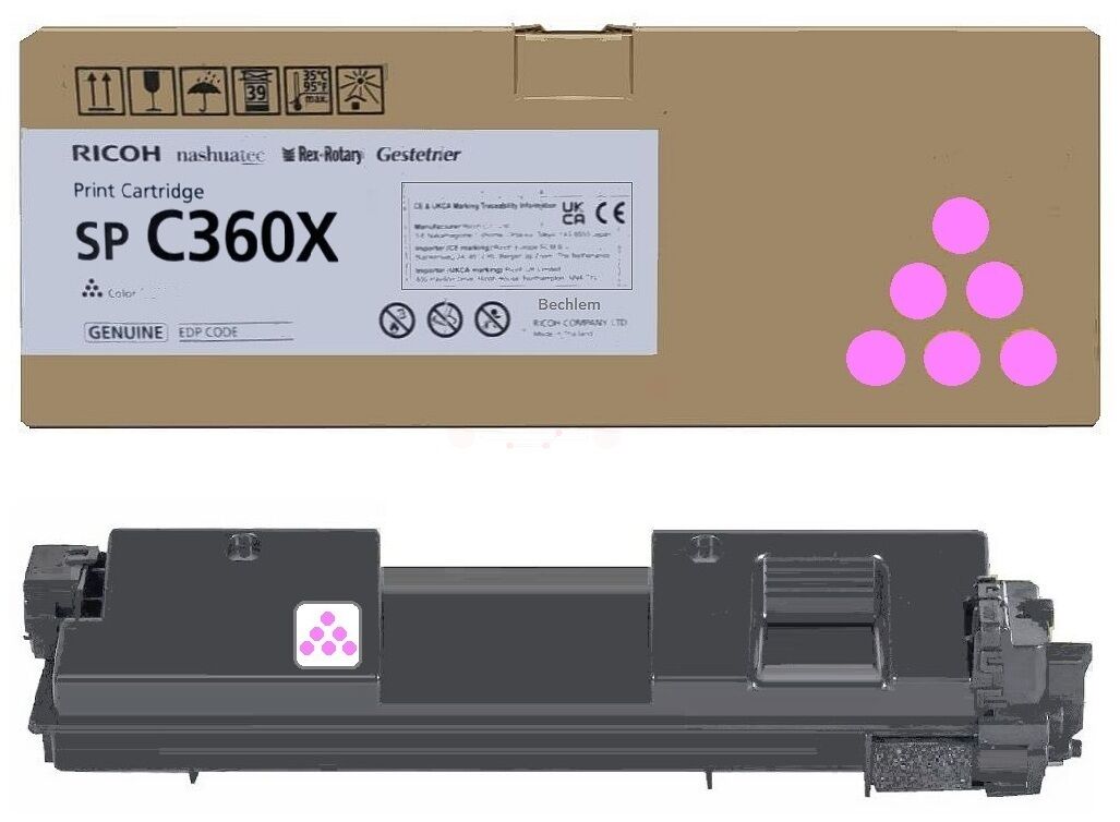 Original Toner Ricoh SPC 360 X (408252) magenta