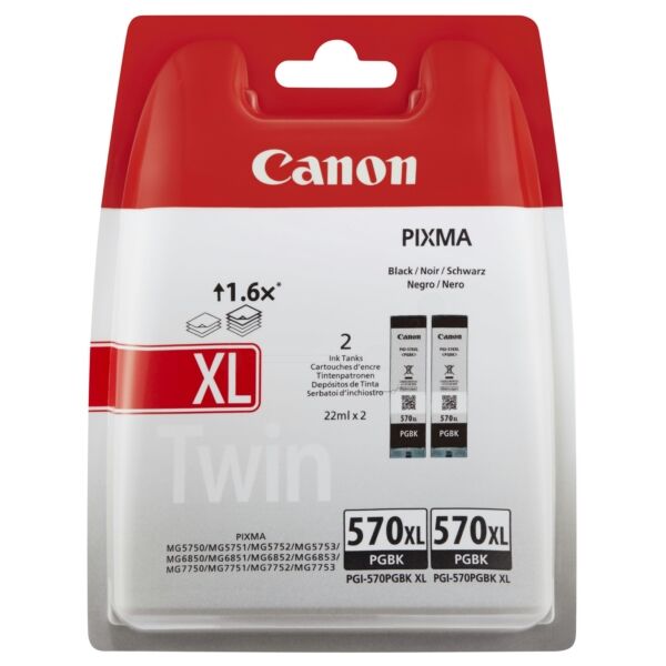 0318C007 Original Tintenpatronen Canon PGI-570PGBKXXL schwarz doppelpack (0318C007)