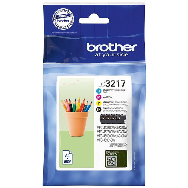 Original Tintenpatronen Brother LC-3217 (LC3217VAL) Viererpack CMYK