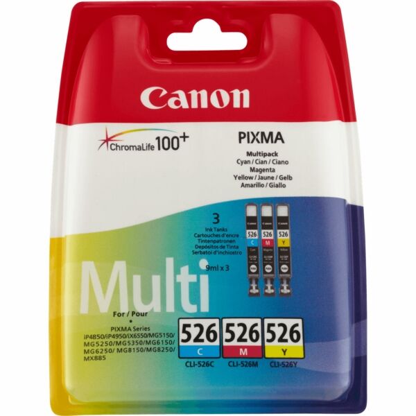 Original Tintenpatronen Canon CLI-526 Multipack C/M/Y (4541B009)