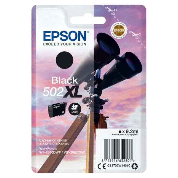 Original Tintenpatrone Epson 502XL (C13T02W14010) schwarz