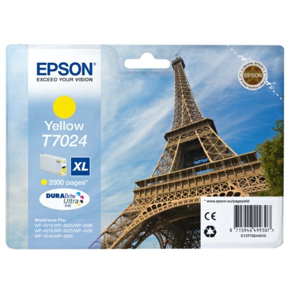 Original Tintenpatrone Epson T7024XL (C13T70244010) gelb