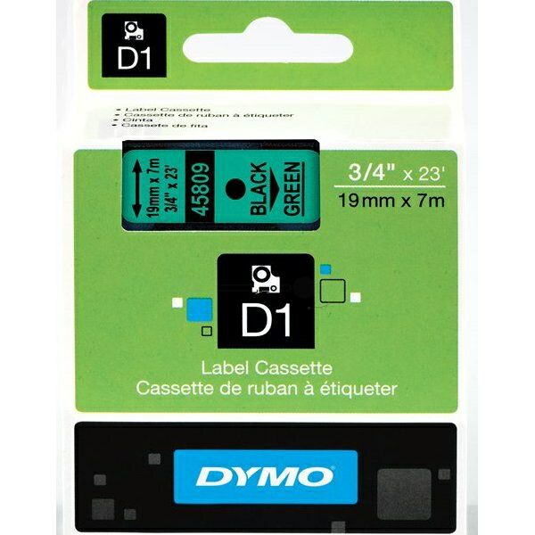 Original Etikettenrolle Dymo S0720890 schwarz auf grün