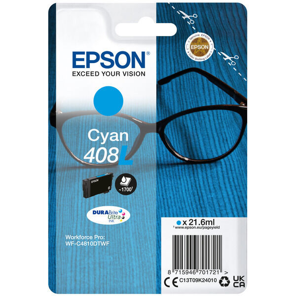 Original Tintenpatrone Epson 408L (C13T09K24010) cyan