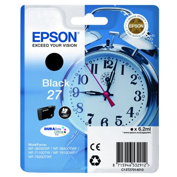 Original Tintenpatrone Epson 27 (C13T27014012) schwarz