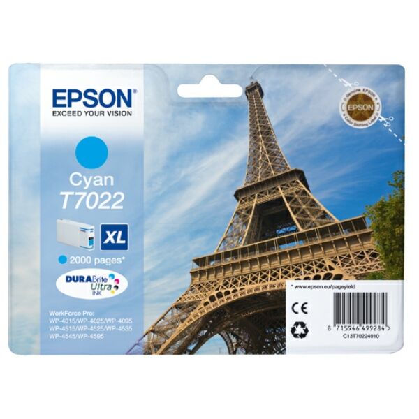 Original Tintenpatrone Epson T7022XL (C13T70224010) cyan