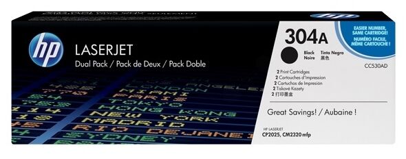 Toner / HP - CC530AD / 304A - Doppelpack